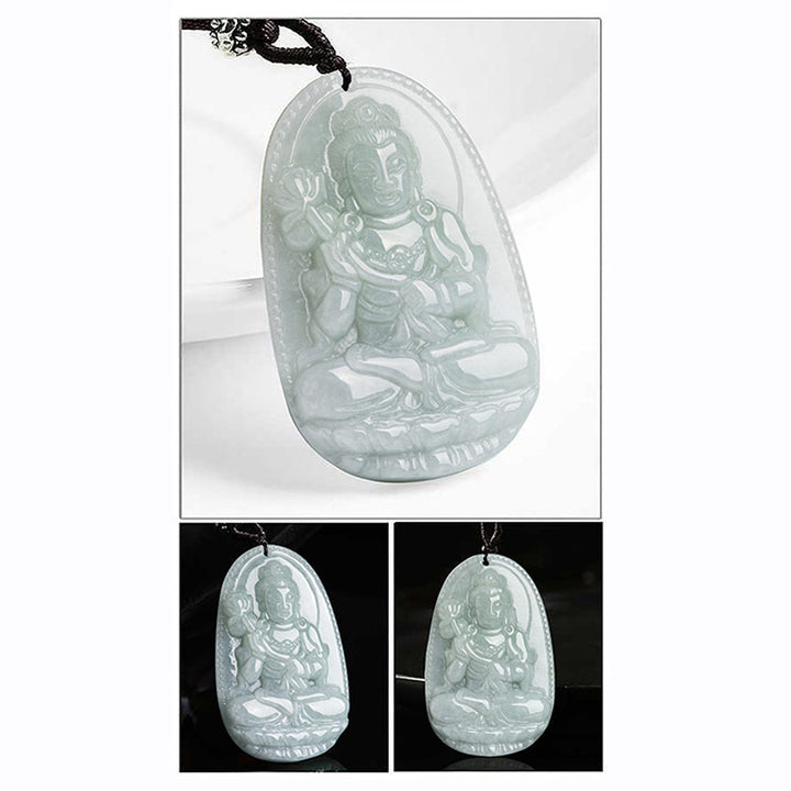 Buddha Stones Chiński Zodiak Natal Budda Jadeit Bogactwo Dobrobyt Naszyjnik Wisiorek - image 12
