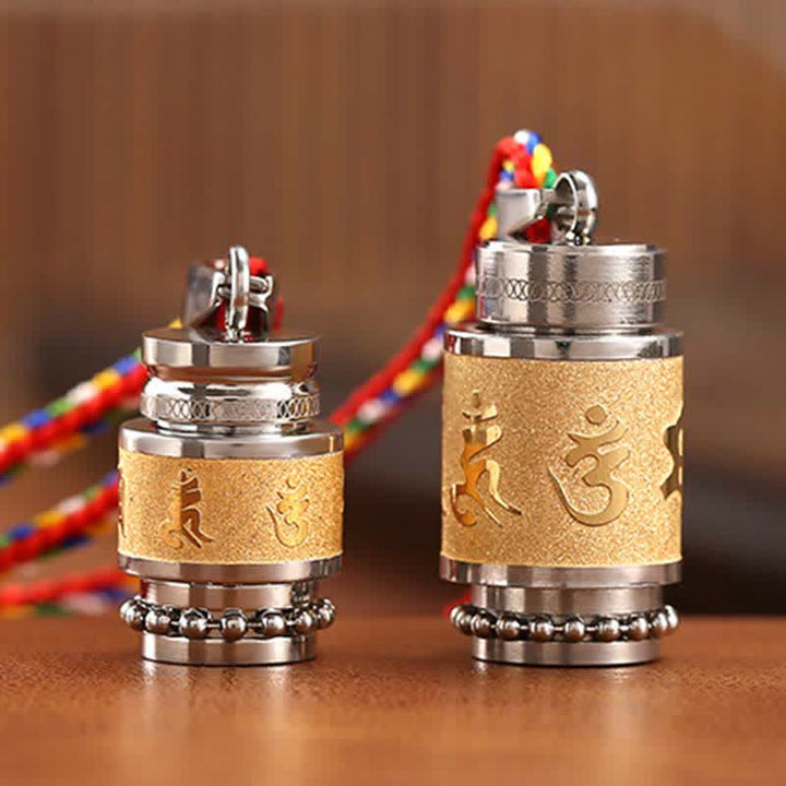 Buddha Stones Tybet Om Mani Padme Hum Shurangama Mantra Tytanowa stal Mądrość Amulet Naszyjnik Wisiorek - image 4