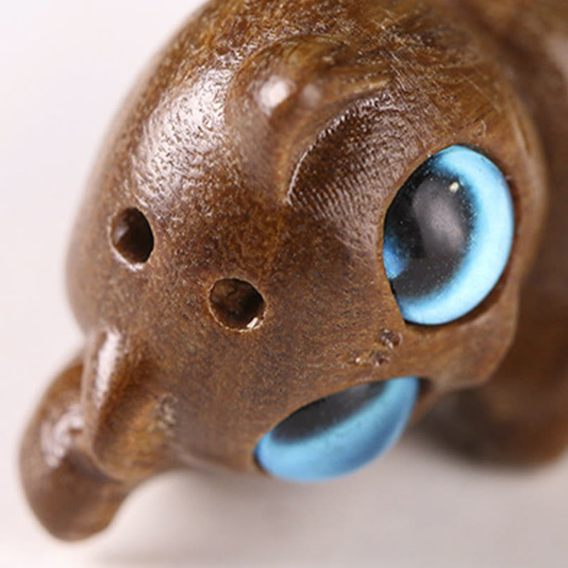 Buddha Stones Mini Zielone Drzewo Sandałowe Tańczący Kot Grawerowane Pozytywne Dekoracje Biurka - image 6