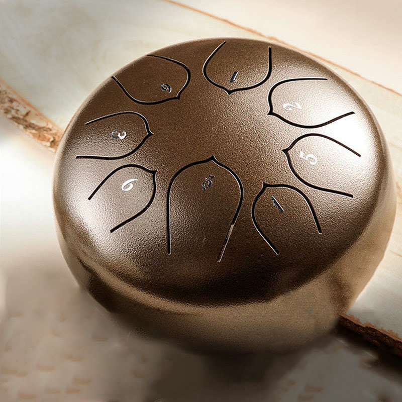 Buddha Stones językowy ze stali Dźwięk uzdrawiający Medytacja Wzór lotosu Zestaw perkusyjny 8 nut 6-calowy instrument perkusyjny