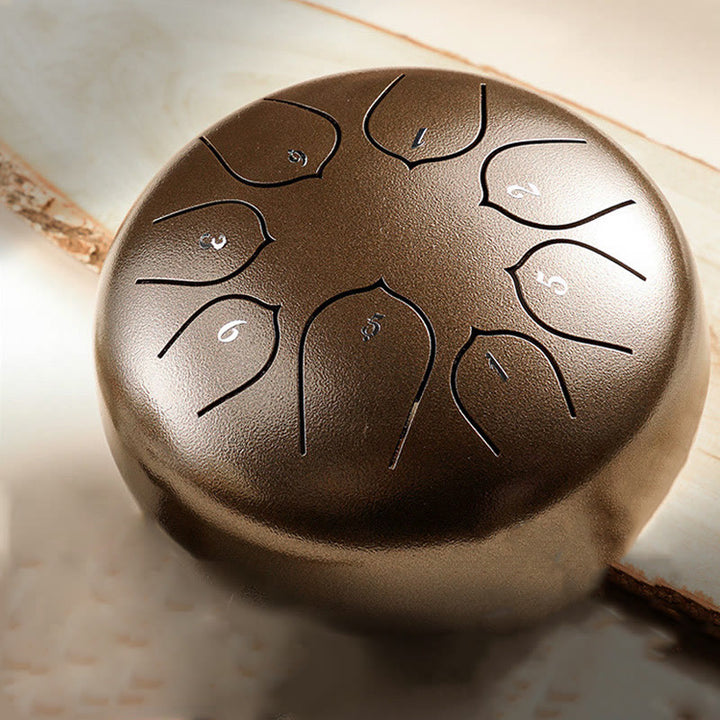 Buddha Stones językowy ze stali Dźwięk uzdrawiający Medytacja Wzór lotosu Zestaw perkusyjny 8 nut 6-calowy instrument perkusyjny