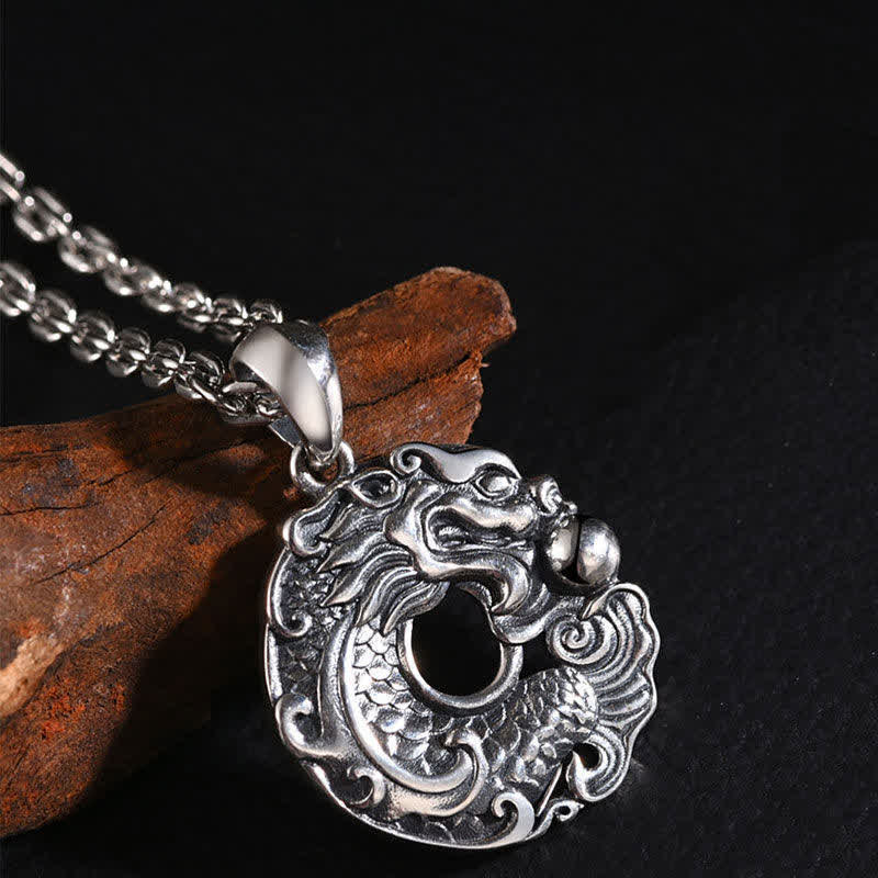 Buddha Stones Koi Ryba Smok Pokój Klamra Bogactwo Naszyjnik Wisiorek - image 2