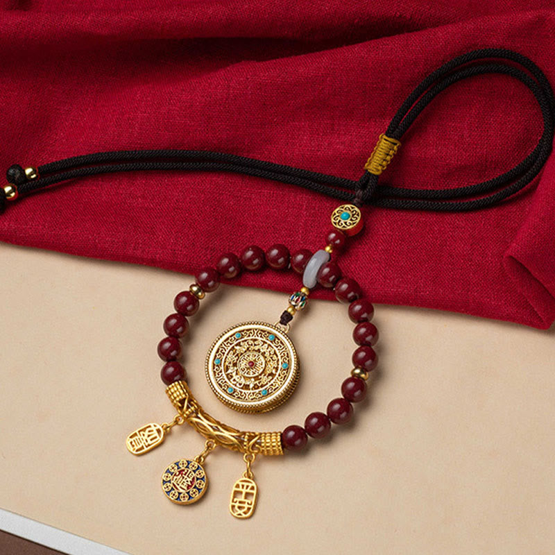 Buddha Stones Naturalne Cynober Życzenie Ruyi Pokój Błogosławieństwo Wisząca Dekoracja Samochodowa