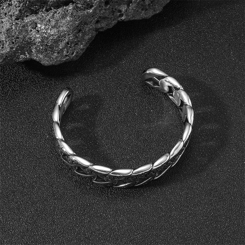 Buddha Stones Tybetańskie Om Mani Padme Hum Mantra Bransoletka ze stali tytanowej Peace Cuf