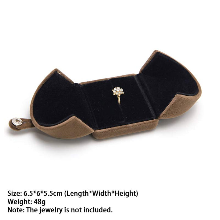 Pudełko do przechowywania biżuterii Flanelowe pudełko prezentowe - Brązowy - Pudełko na pierścionek - image 12