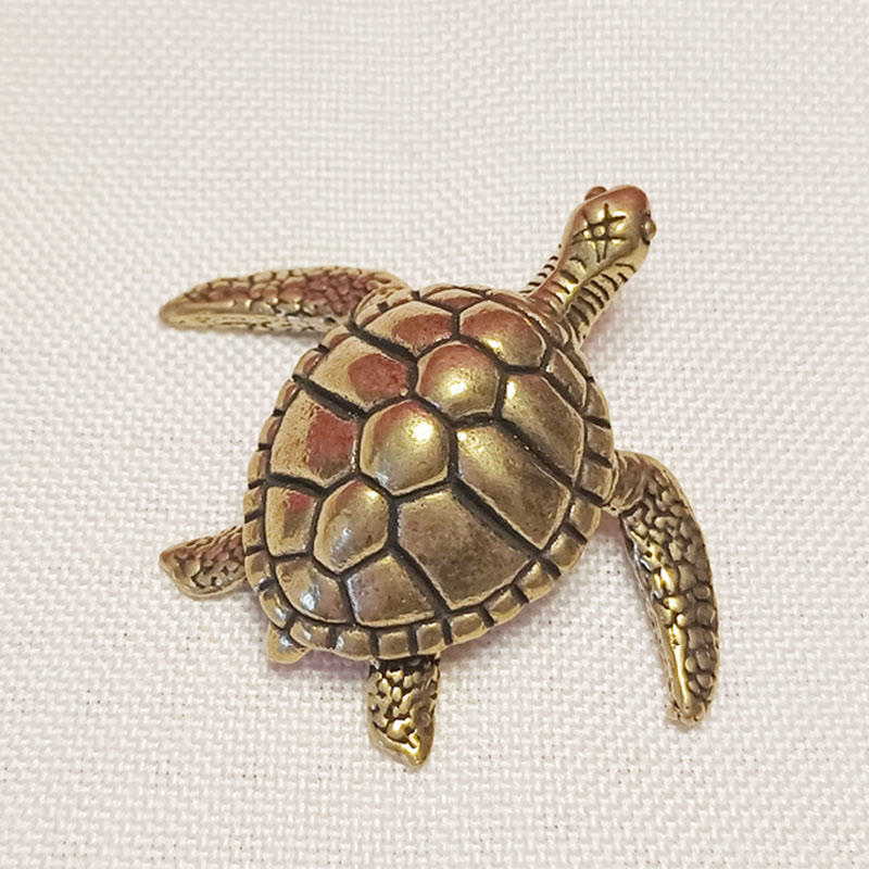 Buddha Stones Mini Mała Żaba Żółw Koi Ryba Ślimak Krab Miedź Bogactwo Dekoracja Domu