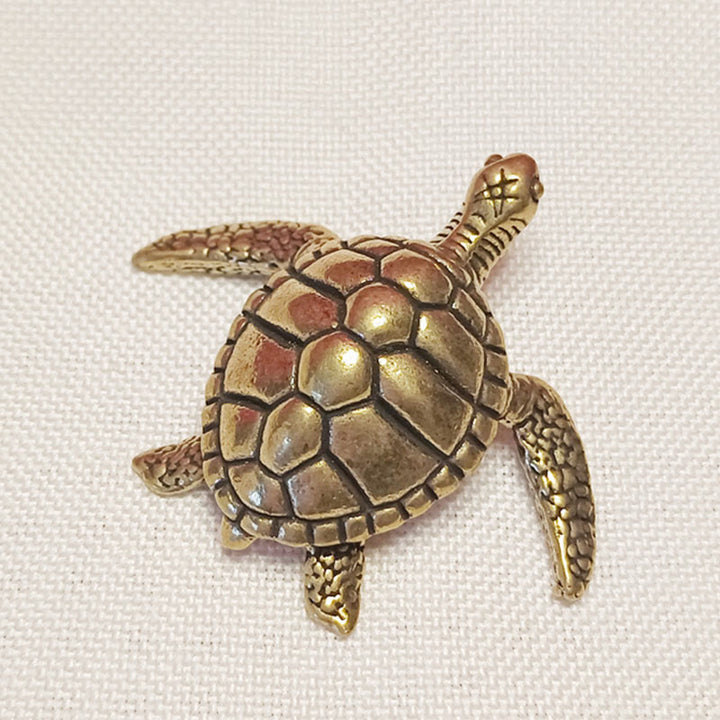 Buddha Stones Mini Mała Żaba Żółw Koi Ryba Ślimak Krab Miedź Bogactwo Dekoracja Domu