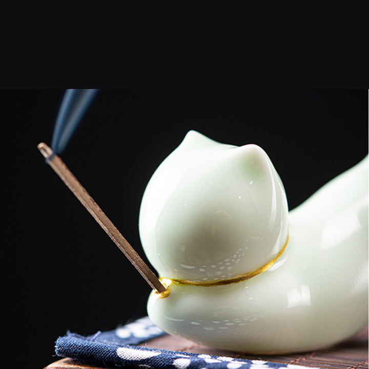 Uroczy kociak Panda Ceramic Blessing kadzielnica ozdoba - image 12