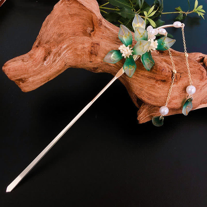 Spinka do włosów z frędzlami w kształcie liścia kwiatowego