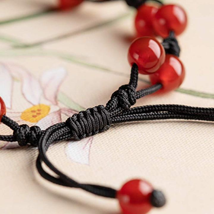 Bransoletka Buddha Stones Red Agat Moss Agat Cinnabar Calm