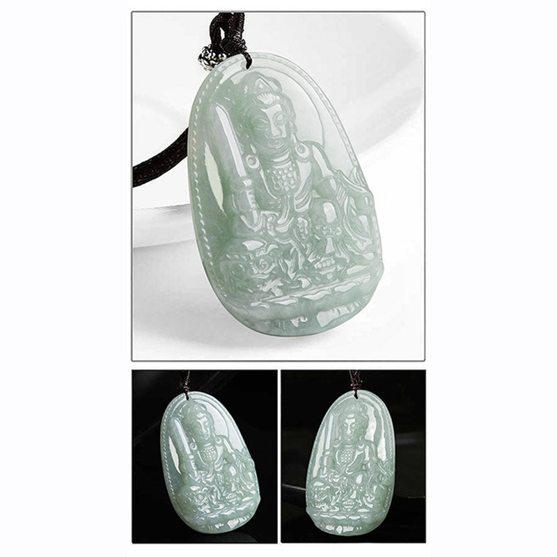 Buddha Stones Chiński Zodiak Natal Budda Jadeit Bogactwo Dobrobyt Naszyjnik Wisiorek - image 8
