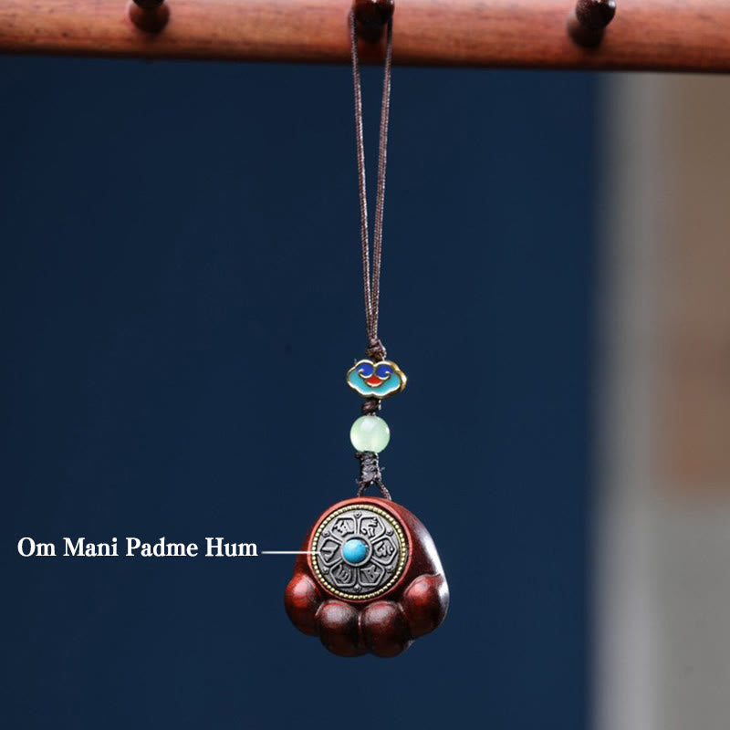 Buddha Stones Sandałowe Małe Liście Czerwone Drzewo Sandałowe Zielone Drzewo Sandałowe Szczęśliwy Kot Łapa Pazur Om Mani Padme Hum Ochrona Telefon Wiszący Dekoracja - image 4