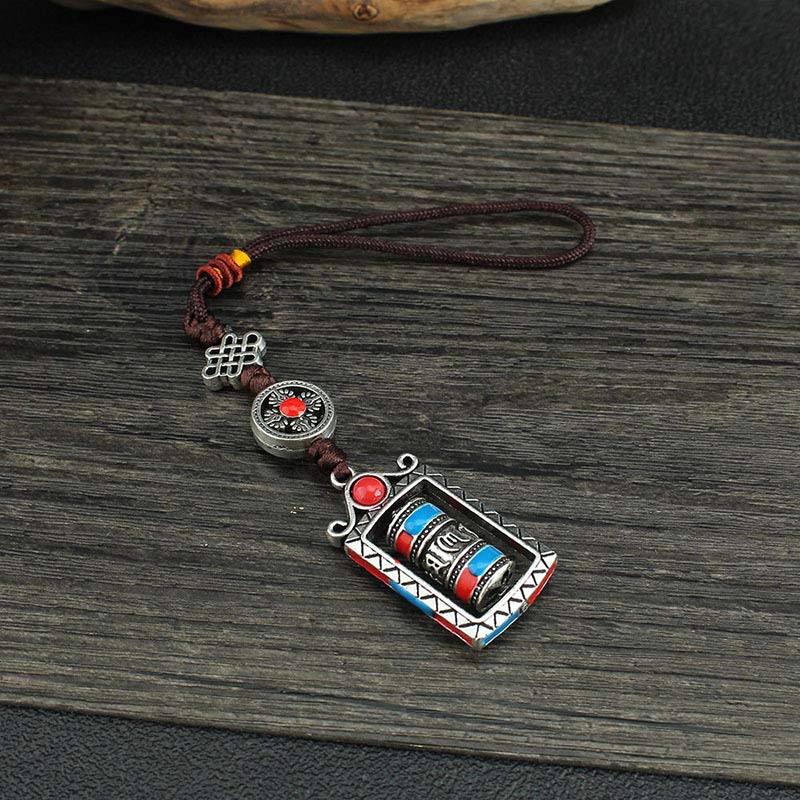 Buddha Stones Sześć Prawdziwych Słów Modlitewny Obrót Koła Węzeł Błogosławieństwo Brelok Dekoracja