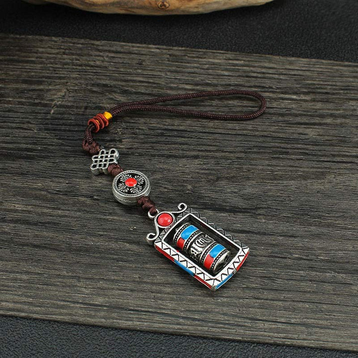 Buddha Stones Sześć Prawdziwych Słów Modlitewny Obrót Koła Węzeł Błogosławieństwo Brelok Dekoracja