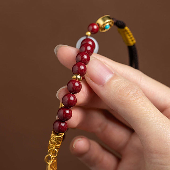 Buddha Stones Naturalne Cynober Życzenie Ruyi Pokój Błogosławieństwo Wisząca Dekoracja Samochodowa