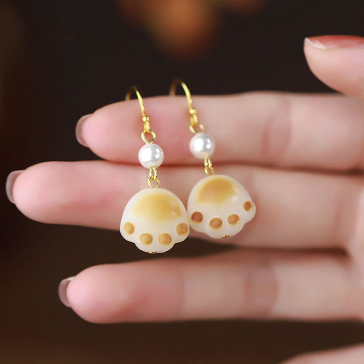 Bodhi Seed Lovely Cat Paw Claw Peace wiszące kolczyki - image 4