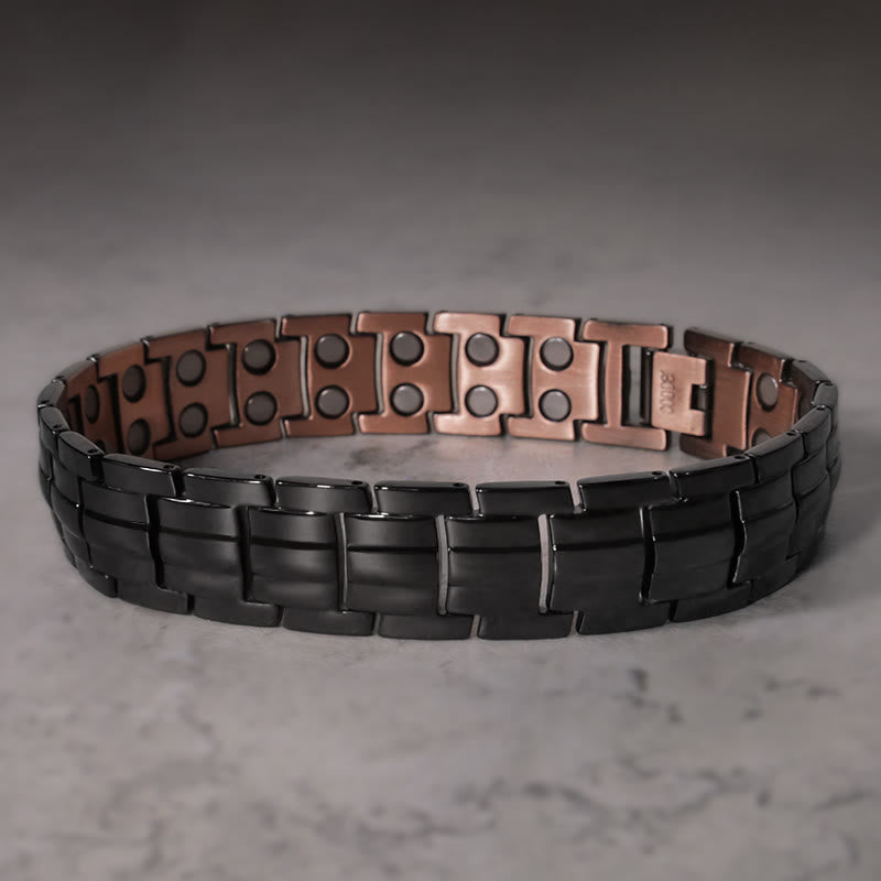 Bransoletka magnetyczna Vintage Solid Copper Cuff Bangle