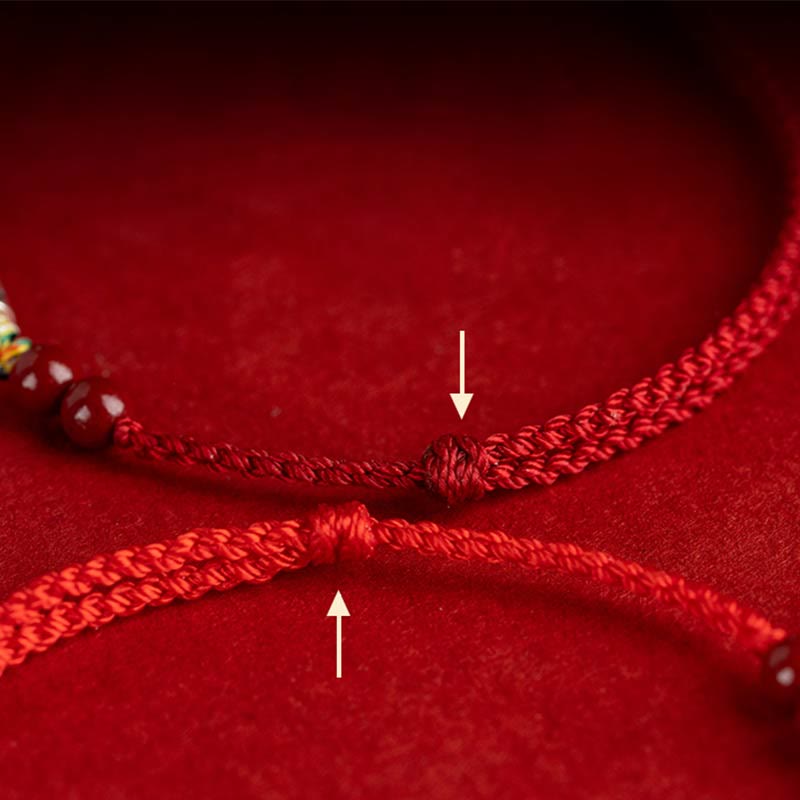 Buddha Stones 925 Srebro Sterling Ryba Koi Koralik Cynober Bogactwo Ręcznie Robiona Bransoletka Pleciona Bransoletka na Nogę