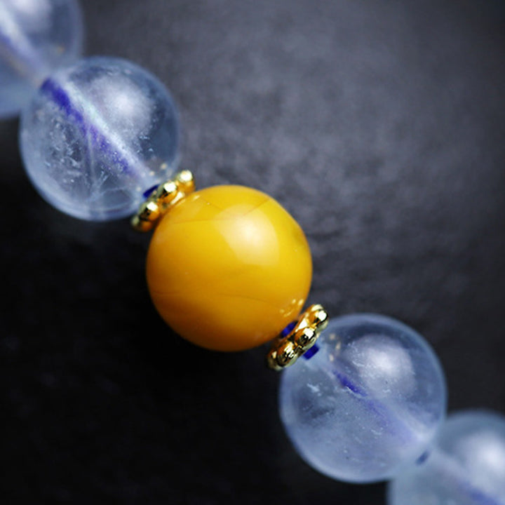 Bransoletka z akwamarynowo-czerwonym agatem Peace Gourd Charm