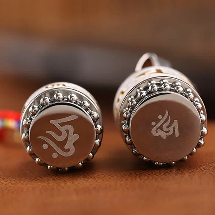 Buddha Stones Tybet Om Mani Padme Hum Shurangama Mantra Tytanowa stal Mądrość Amulet Naszyjnik Wisiorek - image 27