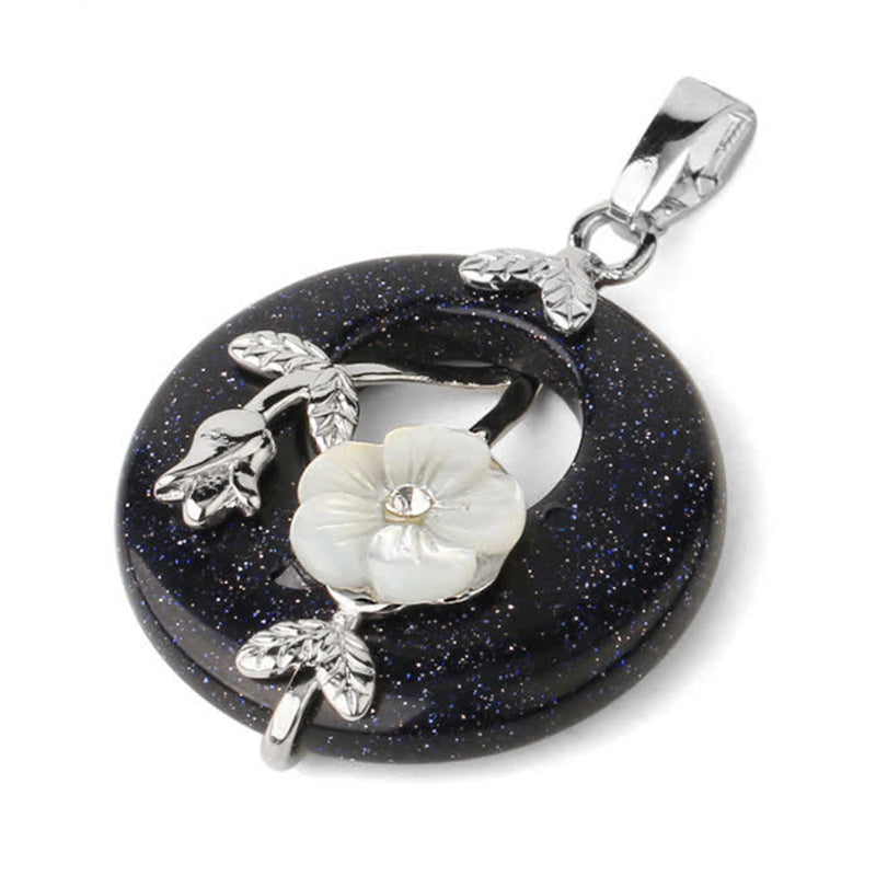 Buddha Stones Różne Kryształy Ametyst Zielony Awenturyn Kwiat Uzdrawiający Naszyjnik Wisiorek