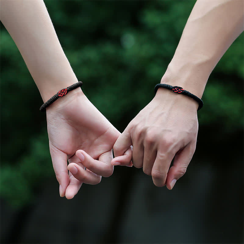 Buddha Stones 2 szt. Tybetański Szczęście Chiński Węzeł Ochrona Bransoletka Sznurkowa