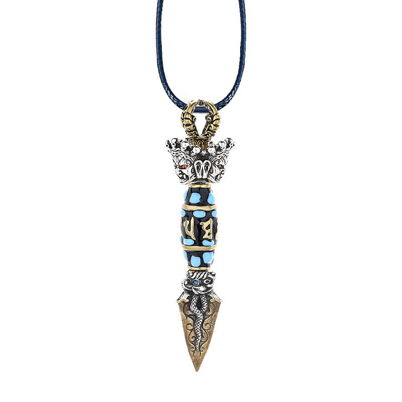 Buddha Stones Tybet Om Mani Padme Hum Dzi Koralik Dorje Vajra Wzór Bogactwo Obrotowy Naszyjnik Wisiorek - image 12