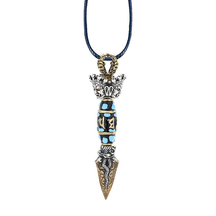 Buddha Stones Tybet Om Mani Padme Hum Dzi Koralik Dorje Vajra Wzór Bogactwo Obrotowy Naszyjnik Wisiorek - image 12