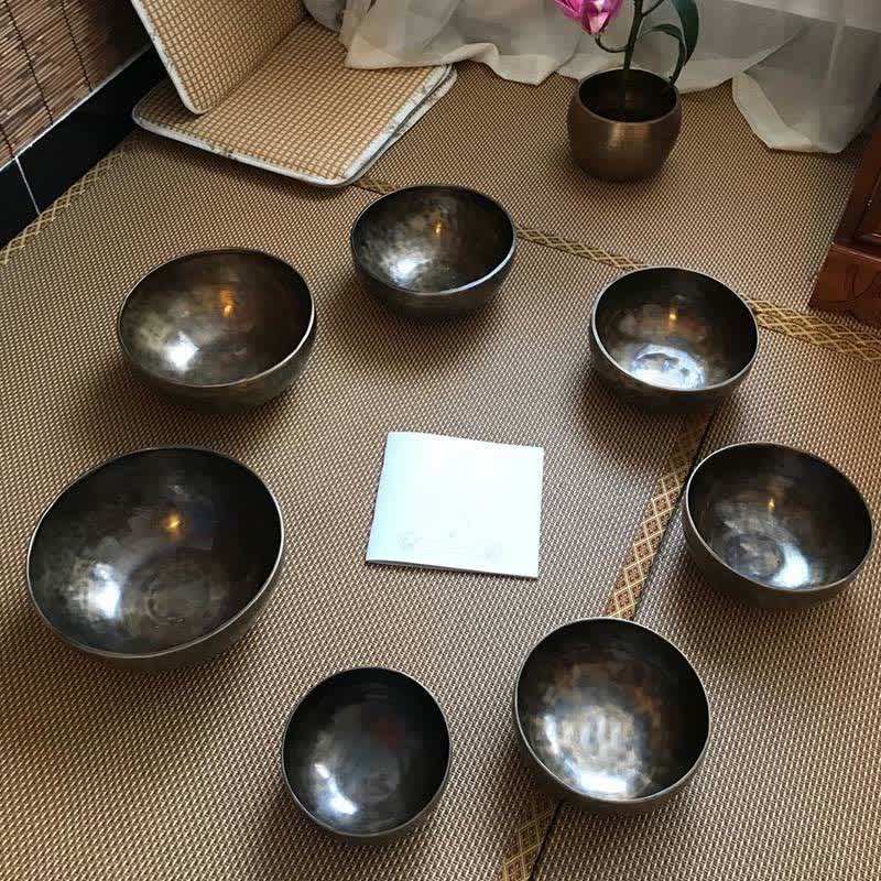 Lunar Rainbow Full Moon Singing Bowl Ręcznie wykonany do uzdrawiania i medytacji Zestaw misek z pozytywną energią