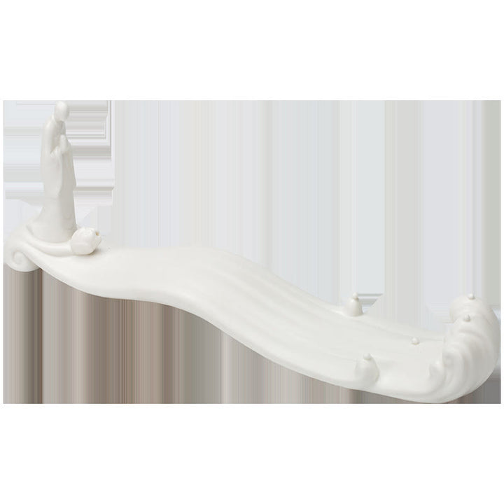 Budda Mnich Ceramiczny Morska Fala Góra Błogosławieństwo Kadzielnica Dekoracja