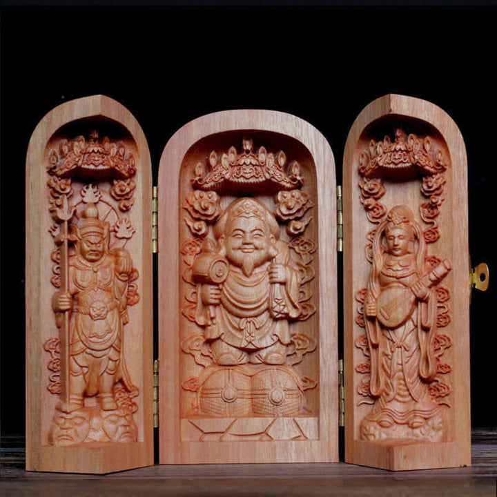 Awalokiteśwara Kwan Yin Budda Drewno Wiśniowe Współczucie Ołtarz Dekoracji Wnętrz