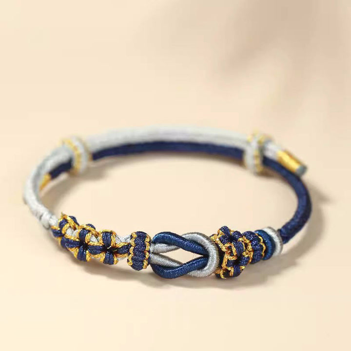 Bransoletka ochronna na szczęście z węzłami pokoju i ośmioma nitkami z Buddha Stones