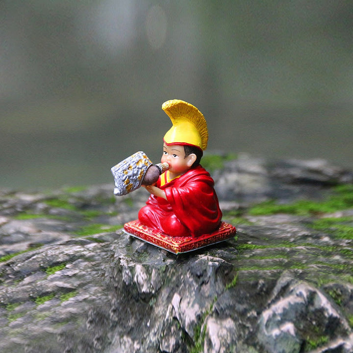 Buddha Stones malowane ręcznie tybetańskie figurki Lamy rzeźbione kreatywne ozdoby do dekoracji domu i biura