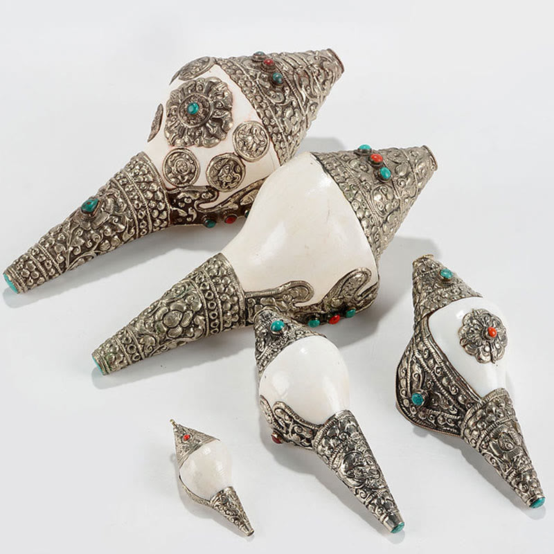 Tybetańska naturalna muszla Shankha Conch Shell Seashell Wealth szczęśliwa dekoracja domu