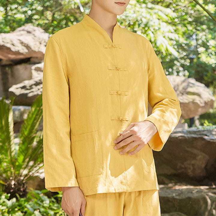 Buddha Stones Duchowa Praktyka Zen Joga Medytacja Modlitwa Odzież Bawełna Len Męski Zestaw