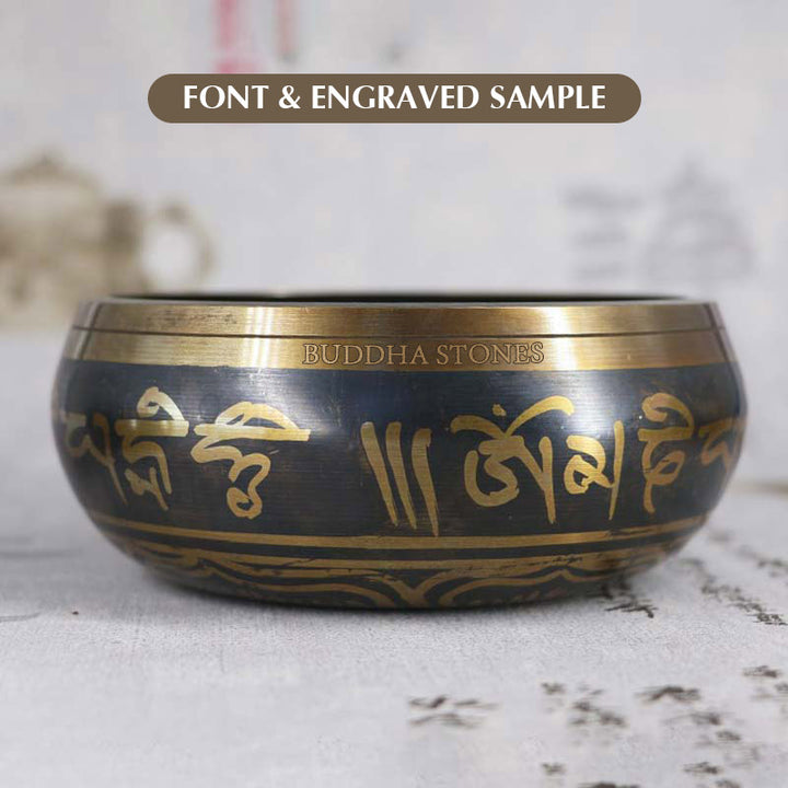 Buddha Stones Tybetańska miska medytacyjna do uzdrawiania i uważności Om Mani Padme Hum Singing Bowl