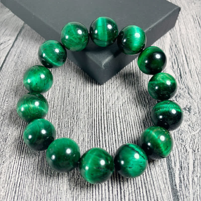 Bransoletka wzmacniająca z Buddha Stones Natural Green Tiger Eye