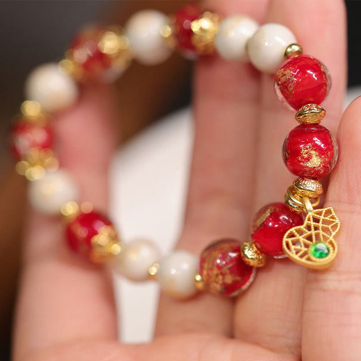 Buddha Stones Tykwa Bóg Bogactwa Urok Fortuny Liuli Szklane Koraliki Kadzidło Popiół Porcelanowa Bransoletka Koralikowa