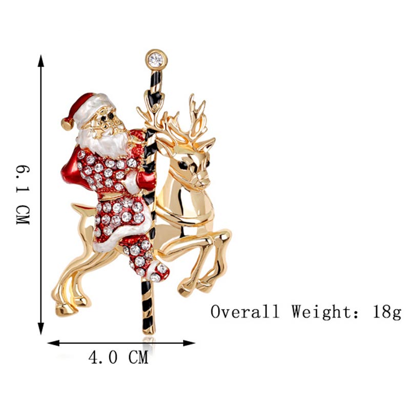 Broszka z kryształkami i wielokolorowymi cyrkoniami na Boże Narodzenie