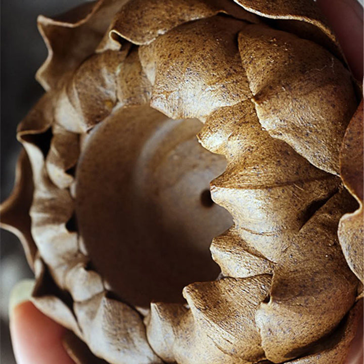 Buddha Stones Kwiat Lotosu Ceramiczny Świecznik Kadzielnica Domowa Ofiara Dekoracja