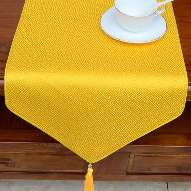 Ołtarz modlitewny Kwiat Wadżra Wzór Smoka Tybetańskie Symbole Pomyślności Frędzle Żakard Bieżnik Stołowy