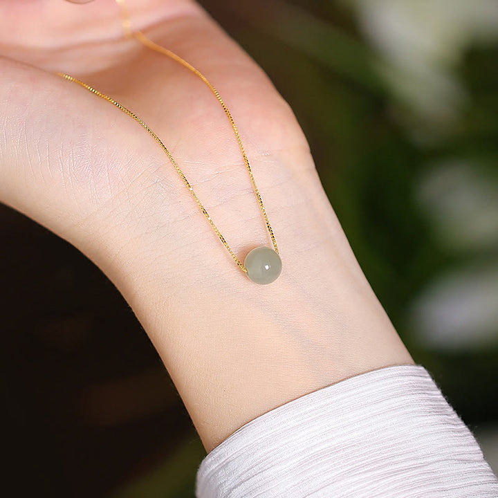 Buddha Stones 925 Srebro Sterling Naturalny Hetian Jade Cyan Jade Szczęście Śmiejący się Budda Motyl Naszyjnik Wisiorek - Koralik z jadeitu Hetian Szczęścia - image 14