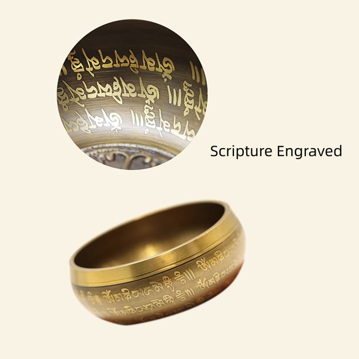 Buddha Stones Tybetańska misa dźwiękowa do medytacji, ręcznie robiona do uzdrawiania i uważności, zestaw mis śpiewających