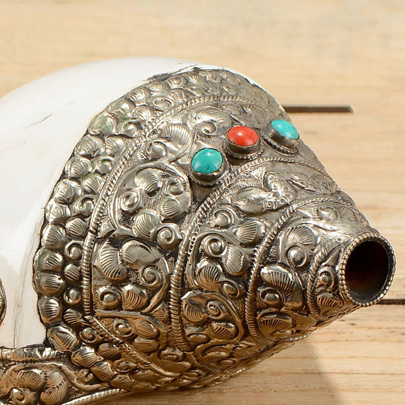 Tybetańska naturalna muszla Shankha Conch Shell Seashell Wealth szczęśliwa dekoracja domu