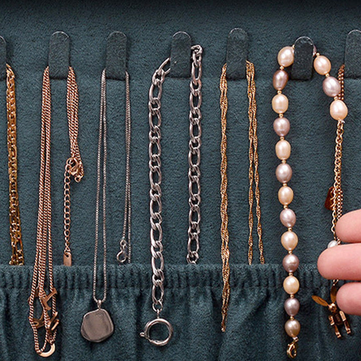 Buddha Stones Prosty Design Organizer na biżuterię Jednowarstwowy flanelowy organizer na biżuterię z zamkiem - image 6