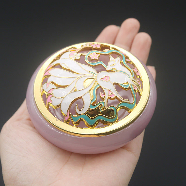 Buddha Stones Dziewięcioogoniasty Lis Liuli Kryształ Uzdrawiający Medytacja Kadzidło Palnik