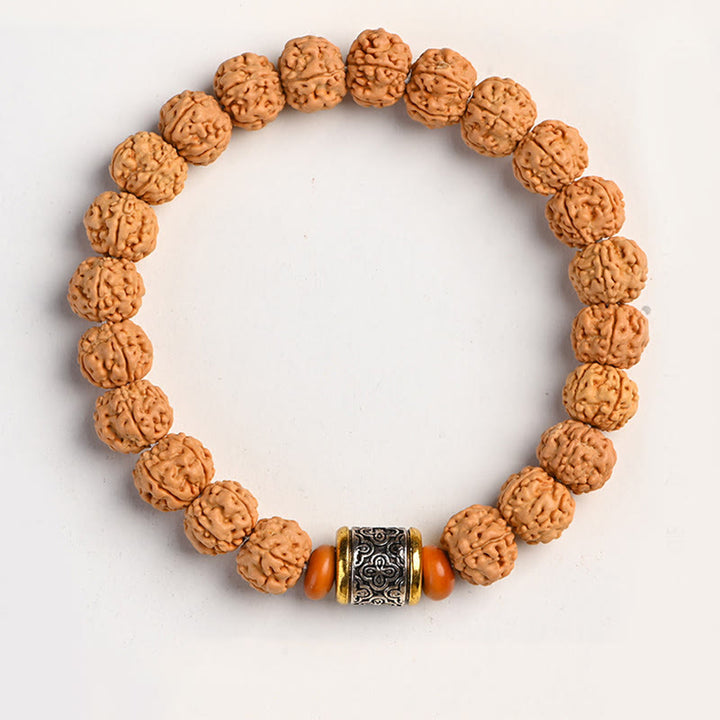 Buddha Stones Tybet Rudraksha Bodhi Seed Bransoletka Bogactwa Pomyślności