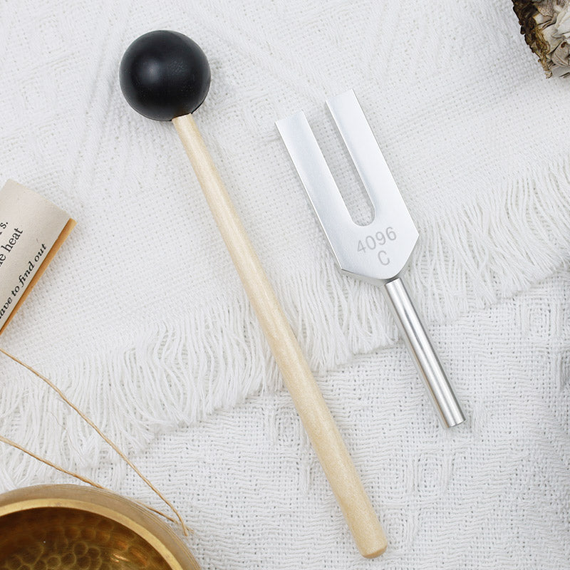 Kamerton 4096HZ Aluminiowy stop kryształowy kamerton z młotkiem do uzdrawiania czakr