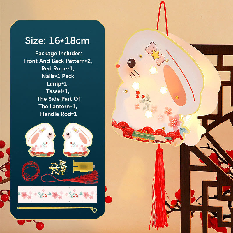 Buddha Stones DIY Powodzenia Uroczy Królik Papierowy Lampion Lampion Dekoracja Latarni Festiwalu Środka Jesieni