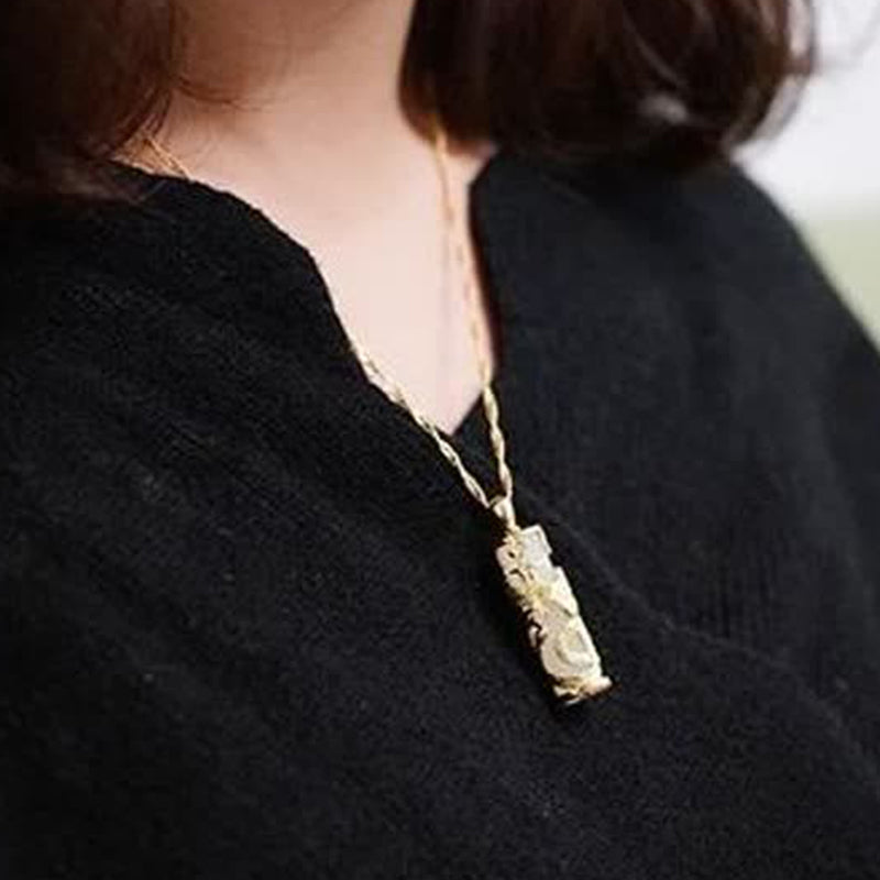 Buddha Stones Jade Dragon Phoenix Miedź Błogosławieństwo Harmonia Naszyjnik Wisiorek - image 10